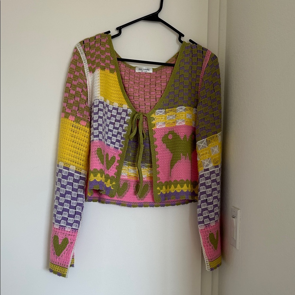 Colorful Patchwork Knit Sweater